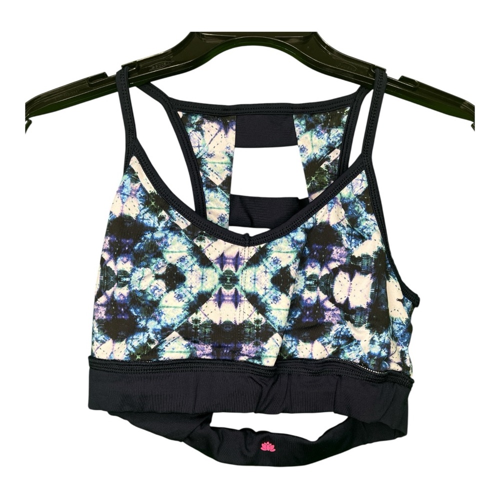 Pink Lotus Tie-Dye Racerback Sports Bra - Size Small